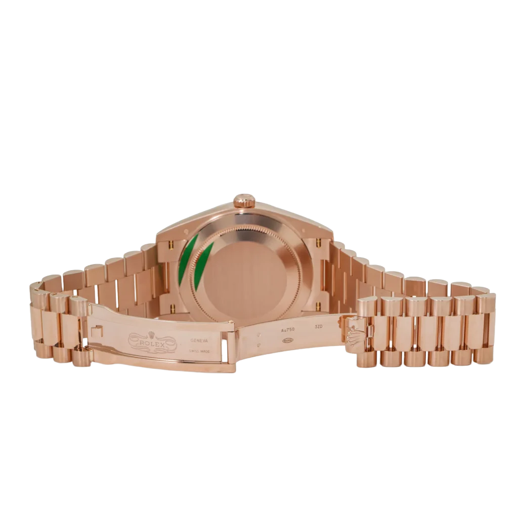 Day-Date 40 228345 Rose Gold Black Dial Diamond Bezel