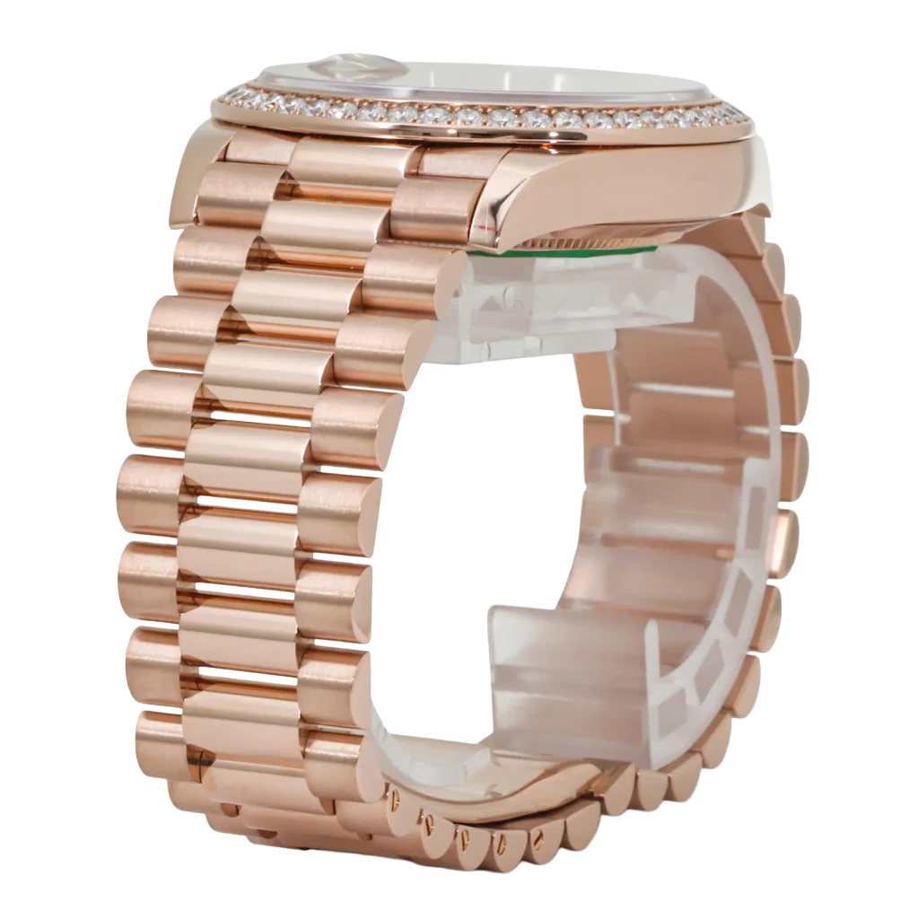 Day-Date 40 228345 Rose Gold Black Dial Diamond Bezel
