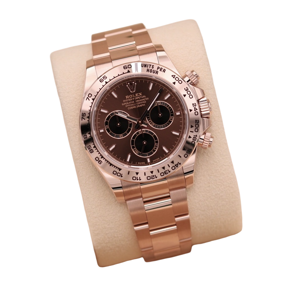 Daytona 40mm Everose Gold Chocolate Dial Mens Watch 126505-0005 New