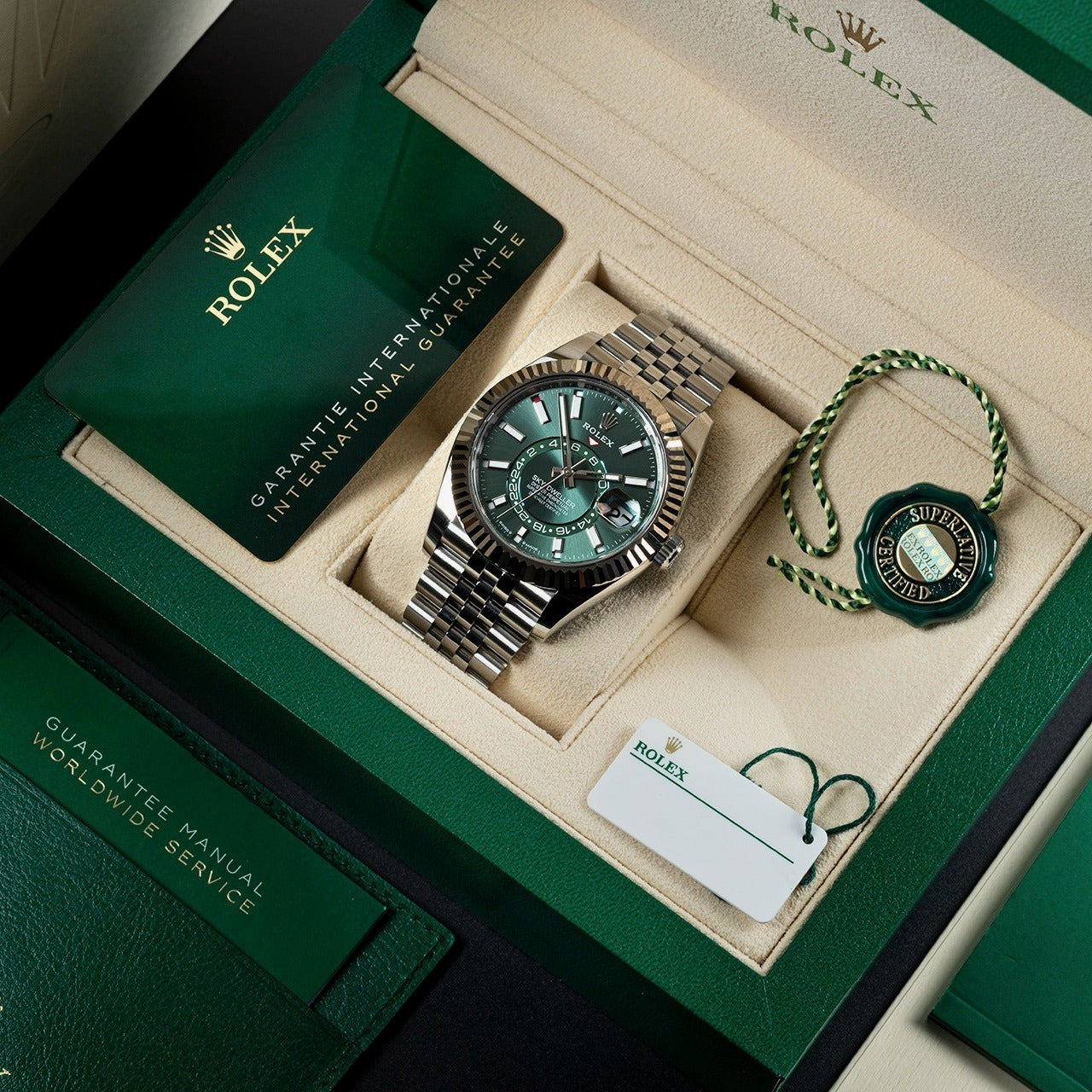 Sky-Dweller Stainless Steel Green Dial Jubilee 336934-0002 New