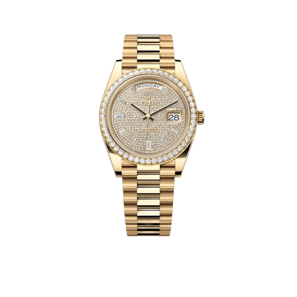 Day-Date 40 228348RBR Yellow Gold Diamond Dial Diamond Bezel