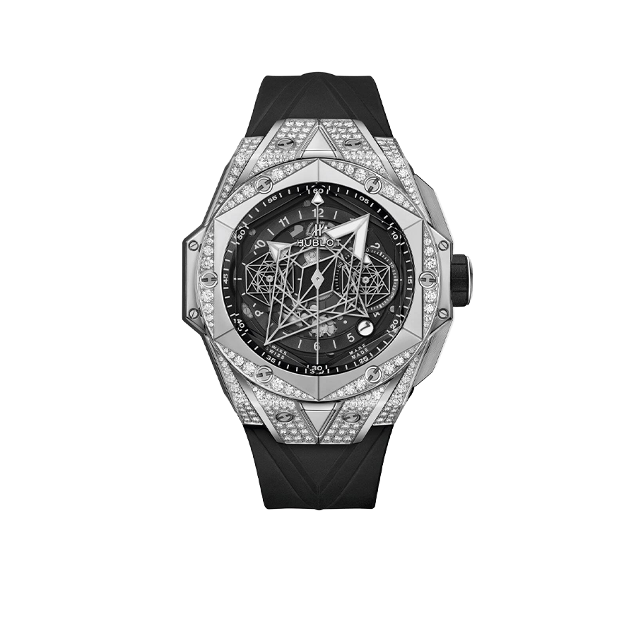 Big Bang Sang Bleu II Titanium Pave 45mm 418.NX.1107.RX.1604.MXM20