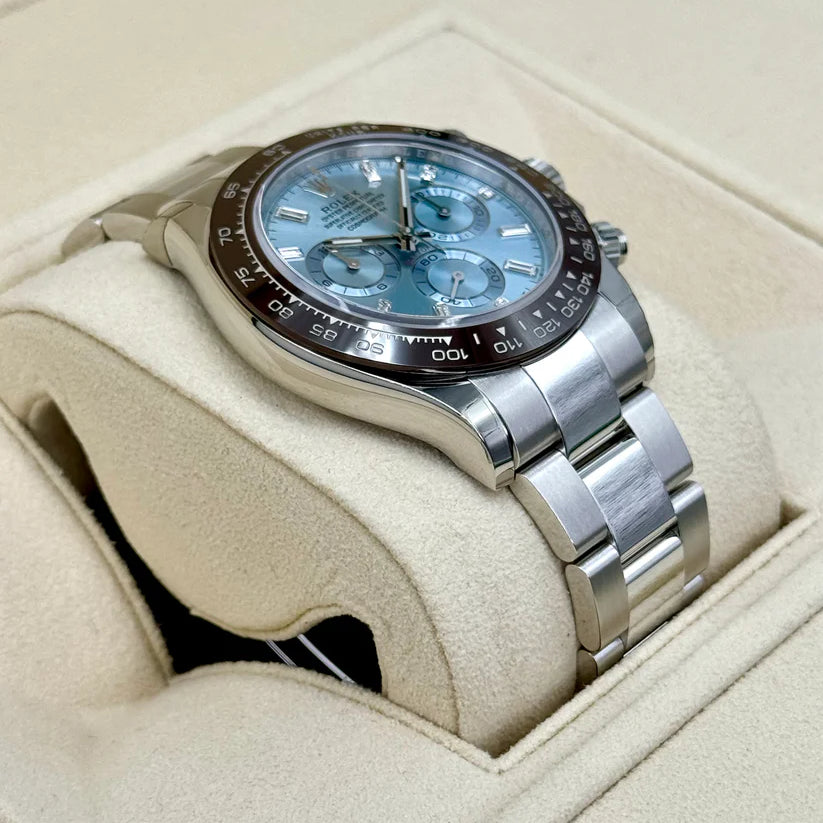 Daytona 40mm 116506 Platinum Ice Blue Diamond Baguette Dial