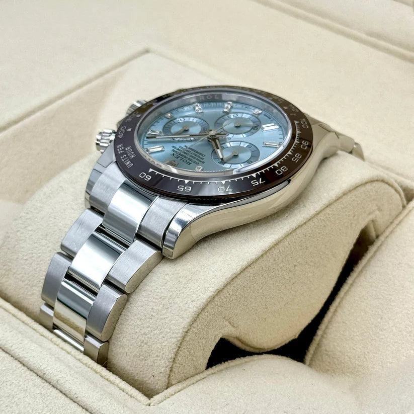 Daytona 40mm 116506 Platinum Ice Blue Diamond Baguette Dial