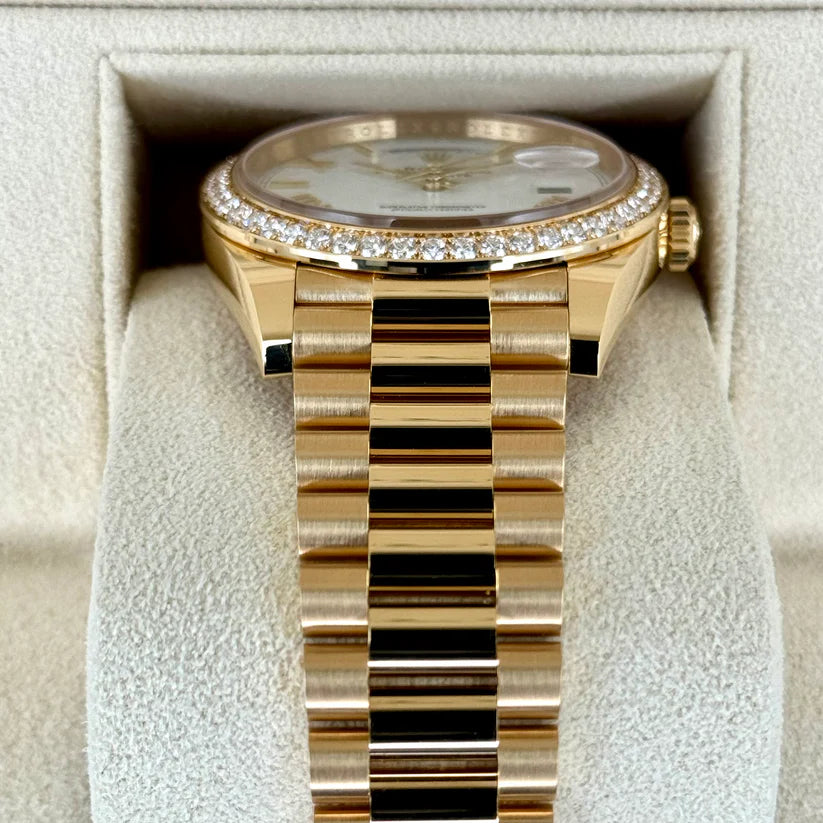 Day-Date 40 228348RBR Yellow Gold Diamond Bezel White Dial