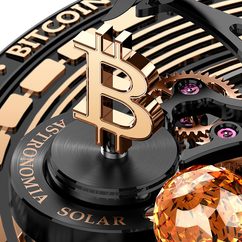 Astronomia Solar Bitcoin 44mm Black DLC, Titanium Manual Winding AS310.21.AB.AA.A