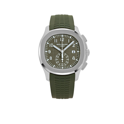 Aquanaut 42mm 5968G-010 Chronograph White Gold Khaki Green Dial
