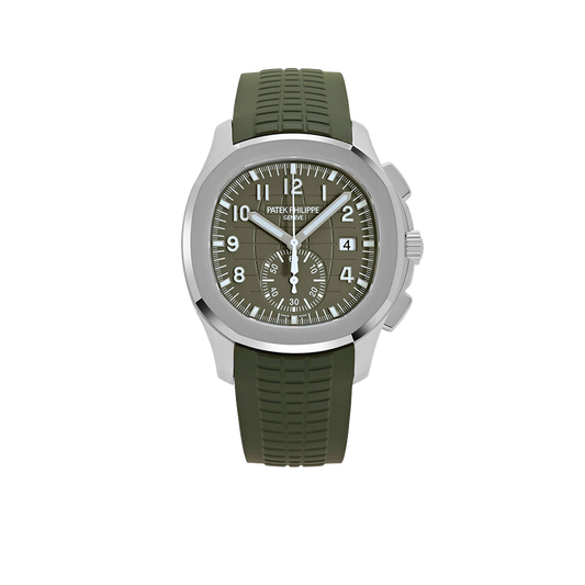 Aquanaut 42mm 5968G-010 Chronograph White Gold Khaki Green Dial