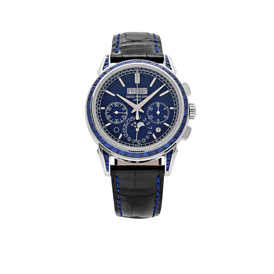 Grand Complications 41mm 5271/11P-010 Perpetual Calendar Chronograph Platinum Baguette Sapphires