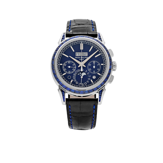 Grand Complications 41mm 5271/11P-010 Perpetual Calendar Chronograph Platinum Baguette Sapphires