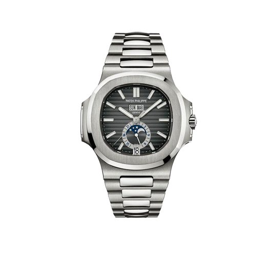 Nautilus 40mm 5726/1A-001 Annual Calendar Moon Phases Stainless Steel Gray Dial