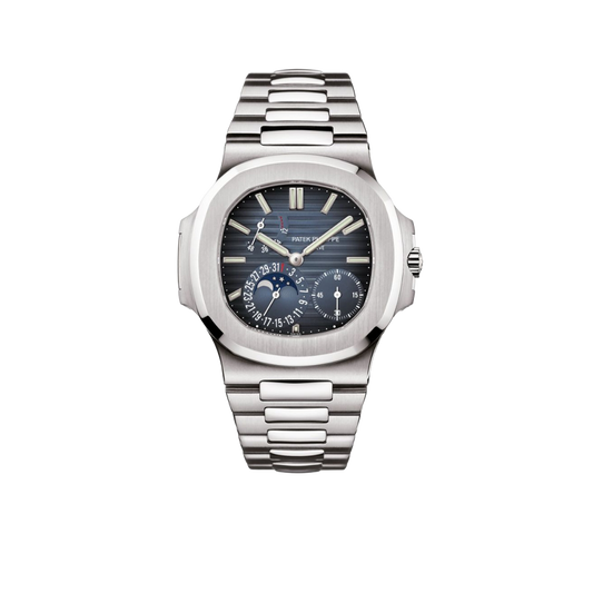 Nautilus 40mm 5712/1A-001 Moon Phase Power Reserve Stainless Steel Blue Dial
