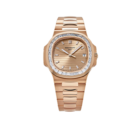 Nautilus 40mm 5723/1R-001 Rose Gold Rose-Gilt Dial Baguette Diamond Bezel