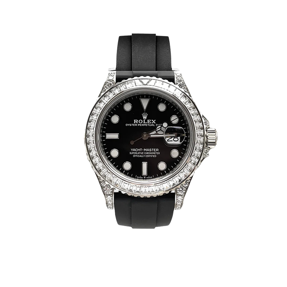 Yacht-Master 42mm White Gold and Diamond-Set / Black / Oysterflex
