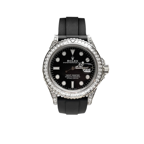 Yacht-Master 42mm White Gold and Diamond-Set / Black / Oysterflex