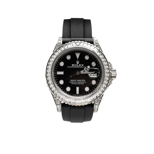 Yacht-Master 42mm White Gold and Diamond-Set / Black / Oysterflex