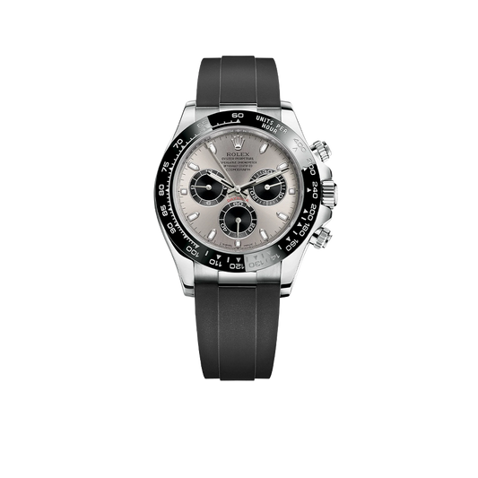 Daytona 40mm 116519 White Gold Steel Index Black Oysterflex Rubber Strap (Super Clone)