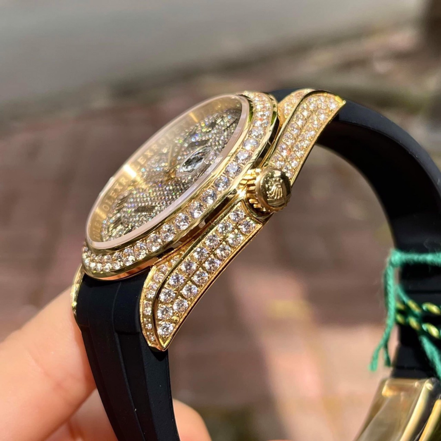Datejust 40mm Diamond-Paved Dial Yellow Gold Men Watches