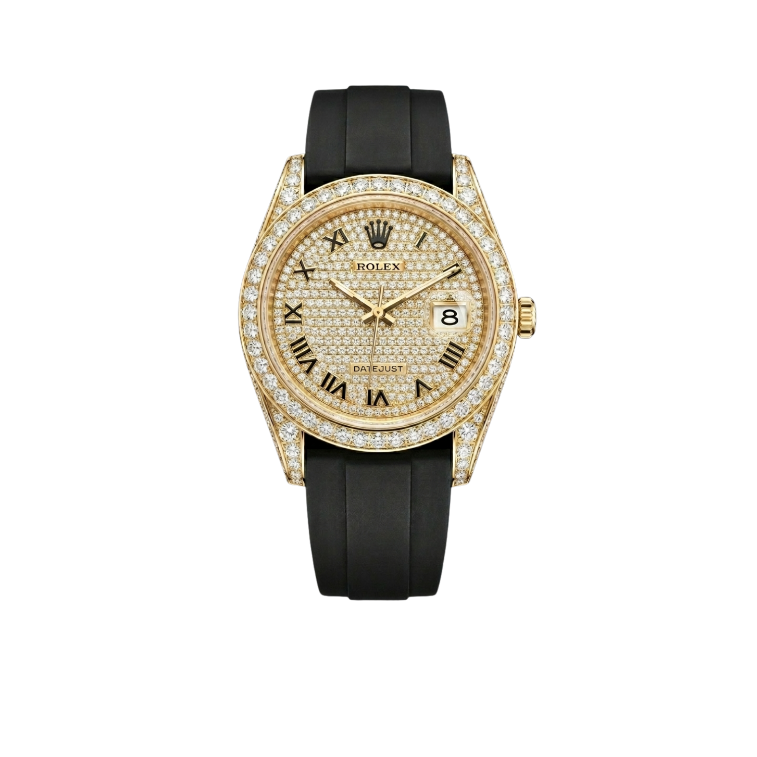 Datejust 40mm Diamond-Paved Dial Yellow Gold Men Watches