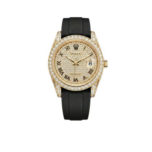 Datejust 40mm Diamond-Paved Dial Yellow Gold Men Watches