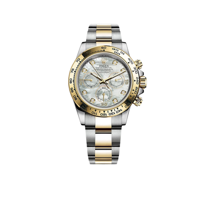 Daytona 40mm Yellow Gold Stainless Steel Mother of Pearl Diamond Dial 116503
