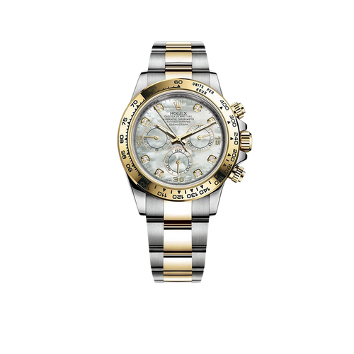 Daytona 40mm Yellow Gold Stainless Steel Mother of Pearl Diamond Dial 116503