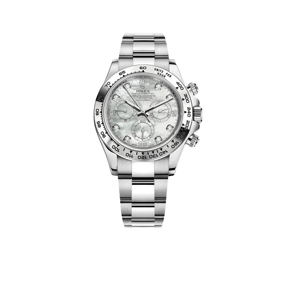 Daytona 40mm White Gold Mother Of Pearl Diamond Dial 116509