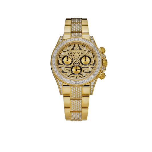 Daytona Eye of the Tiger 116598TBR Yellow Gold Diamond Dial with Diamond Bracelet (Super Clone)