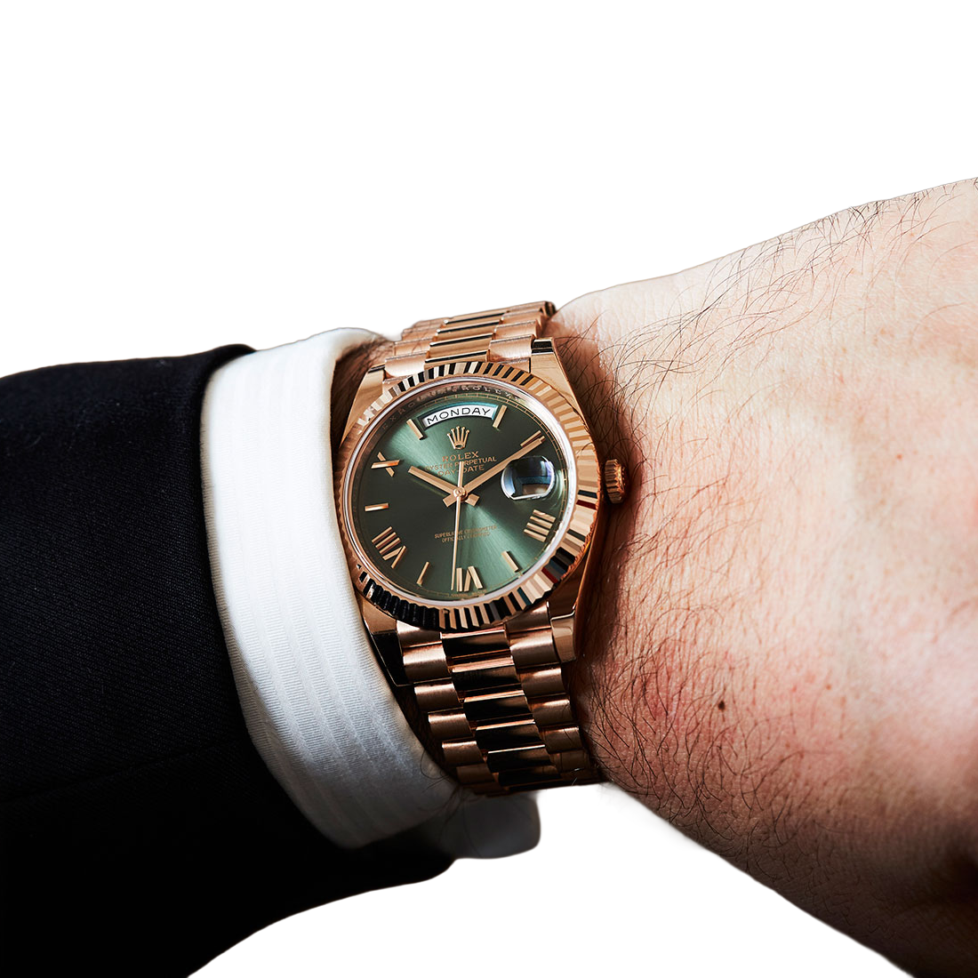 Day-Date Oyster Everose gold 40mm Green Olive 228235