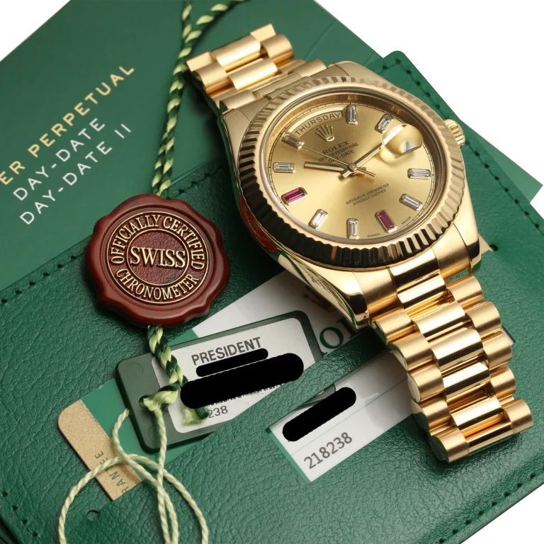President Day-Date II 41mm 218238 18k Yellow Gold & Ruby Dial