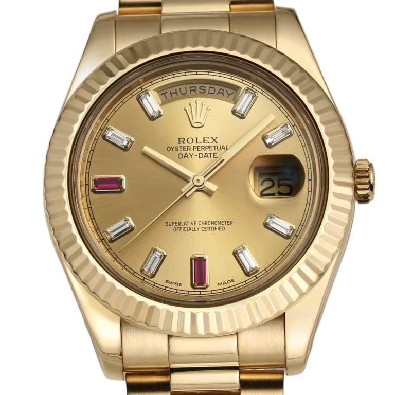 President Day-Date II 41mm 218238 18k Yellow Gold & Ruby Dial