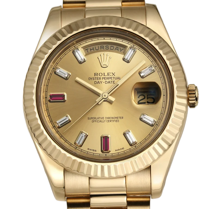 President Day-Date II 41mm 218238 18k Yellow Gold & Ruby Dial