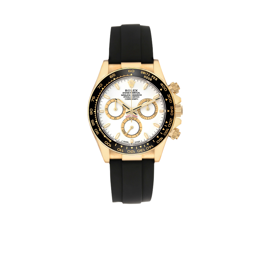 Daytona 40mm Yellow Gold White Dial Mens Watch 126518