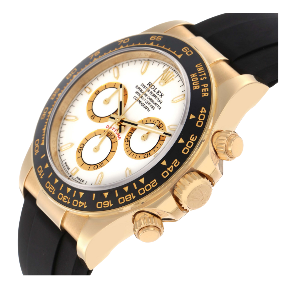Daytona 40mm Yellow Gold White Dial Mens Watch 126518