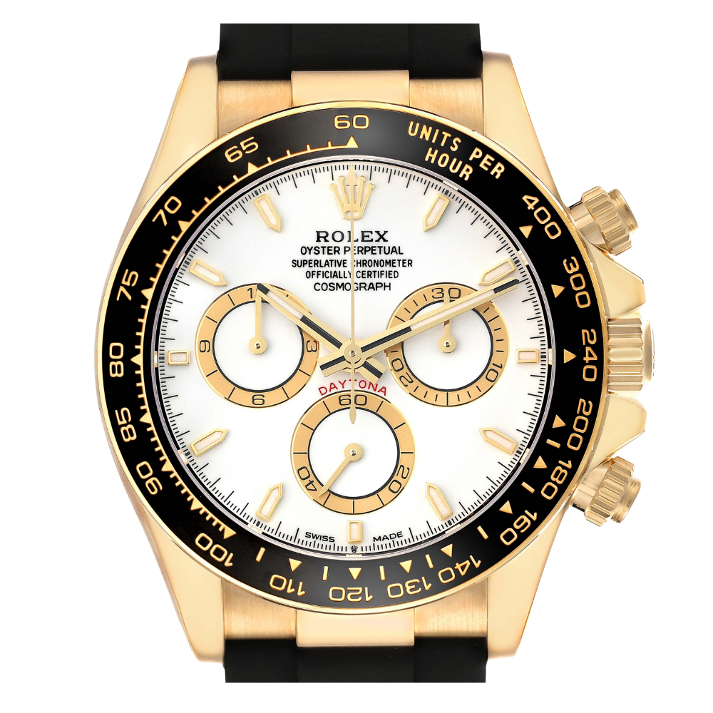 Daytona 40mm Yellow Gold White Dial Mens Watch 126518
