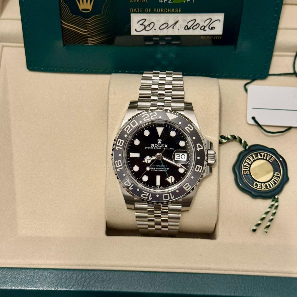 GMT-Master II Bruce Wayne Stainless Steel Black Dial Jubilee M126710GRNR-0003 New