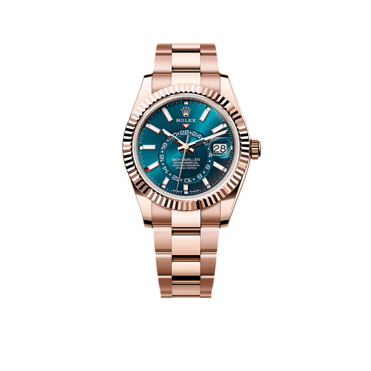 Sky-Dweller 42mm 18k Everose Gold Mens Watch 336935-0005 (Super Clone)