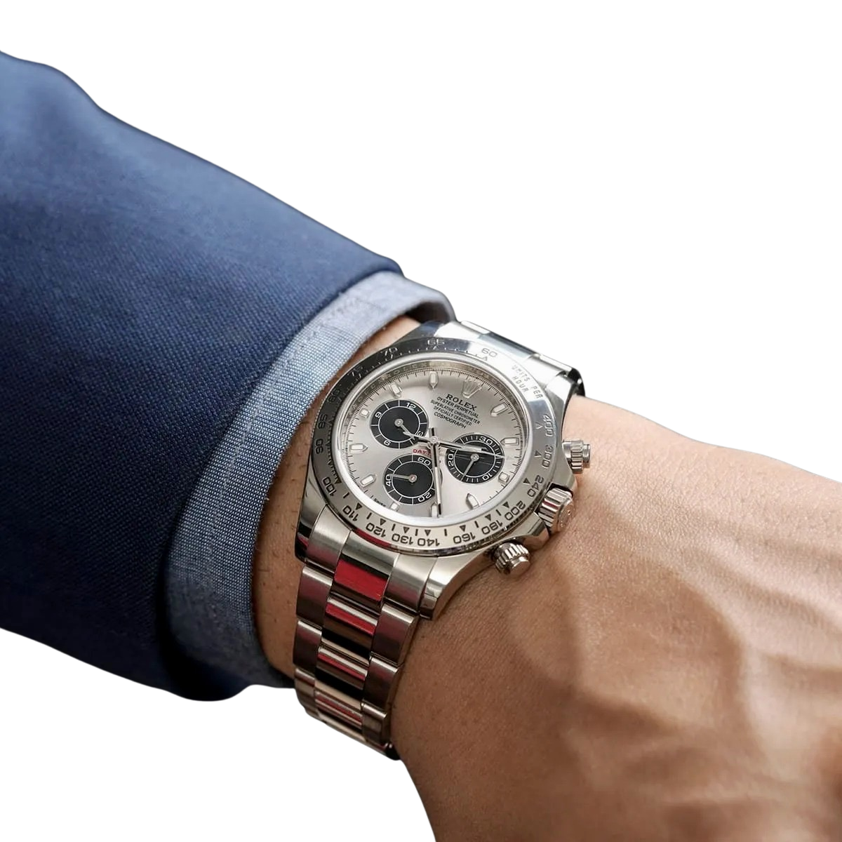 Daytona 40 mm White Gold Silver Dial Mens Watch M126509-0003