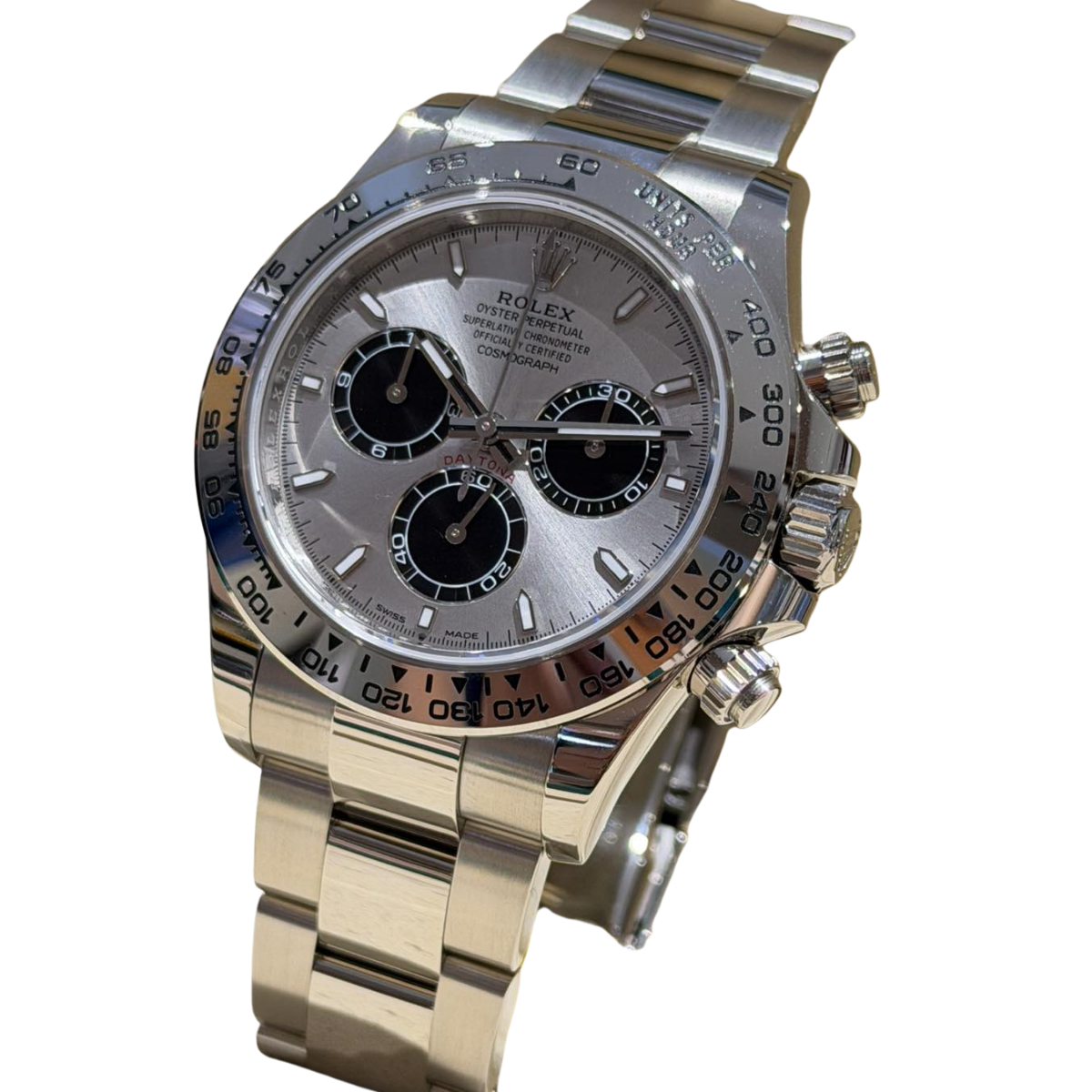 Daytona 40 mm White Gold Silver Dial Mens Watch M126509-0003