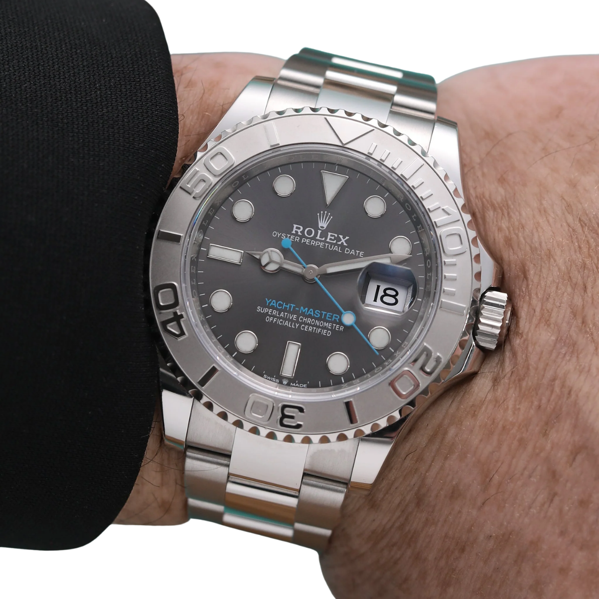 Yacht-Master 40 mm Dark Rhodium Dial, Stainless Steel Oyster Bracelet Mens Watch M126622-0001