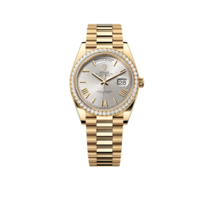 Day-Date 40 mm Yellow Gold Diamond Bezel Silver Dial M228348rbr-0007