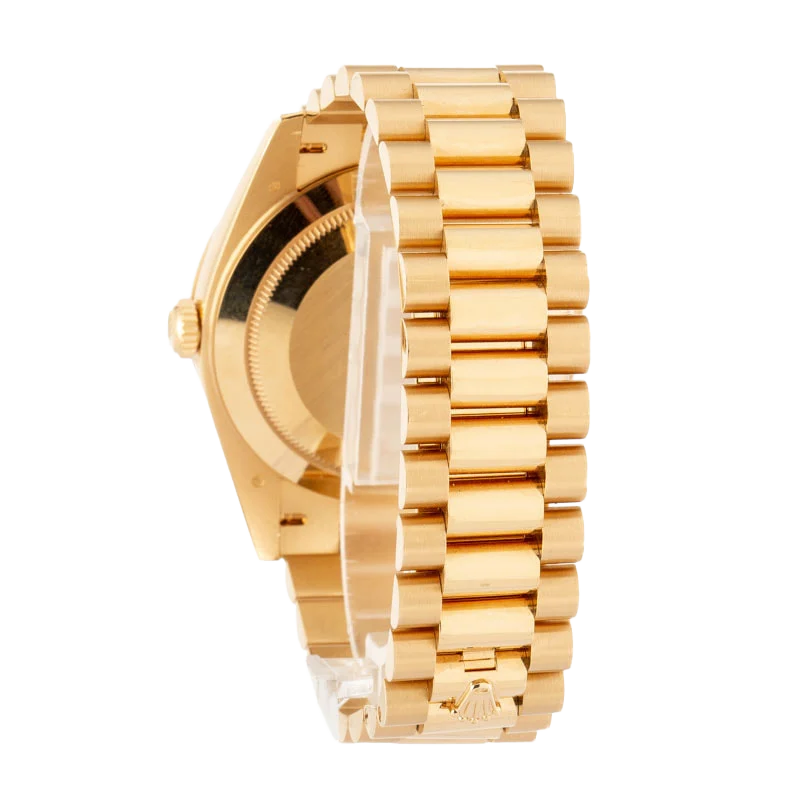 Day-Date 40 228348RBR Yellow Gold Diamond Bezel Champagne Roman Dial