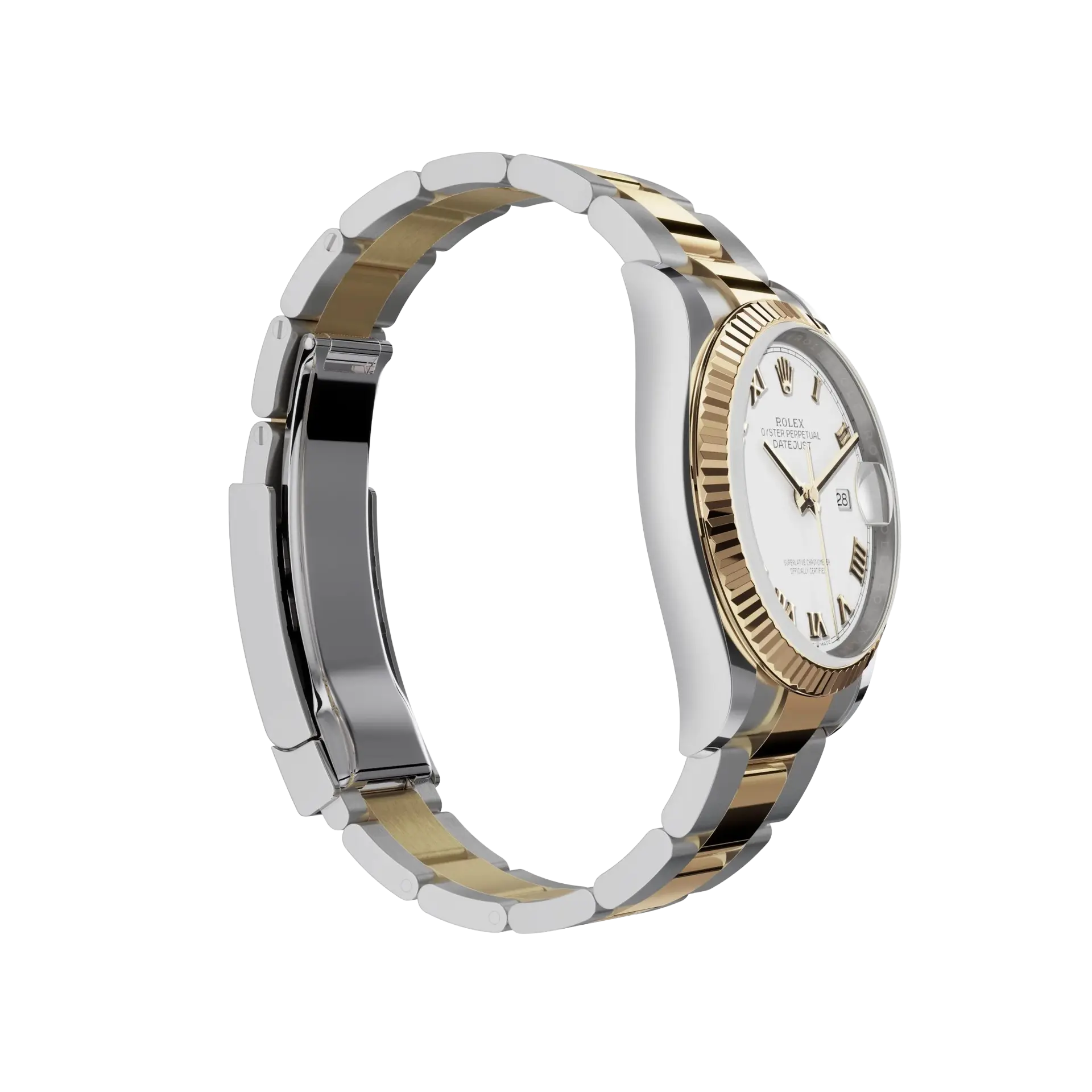 Datejust 36 mm White Dial, Yellow Rolesor 126233-0030