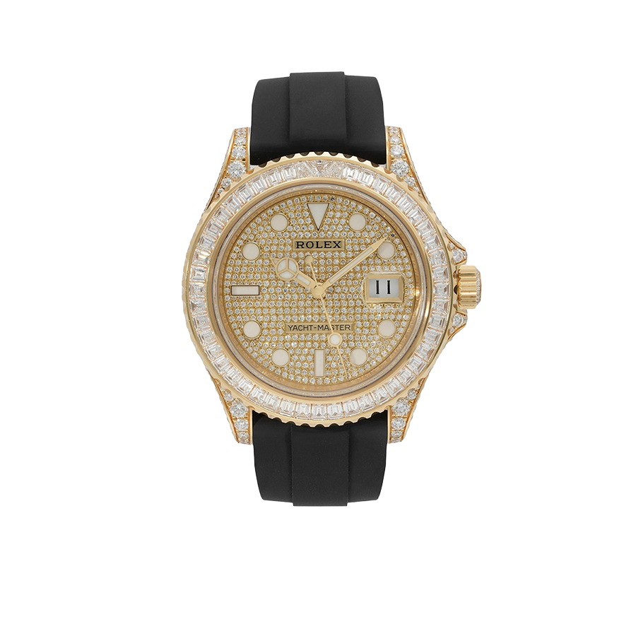 Yacht-Master 226668TBR, 18K Yellow Gold, Pave Index Dial, Oysterflex Bracelet, 42 mm