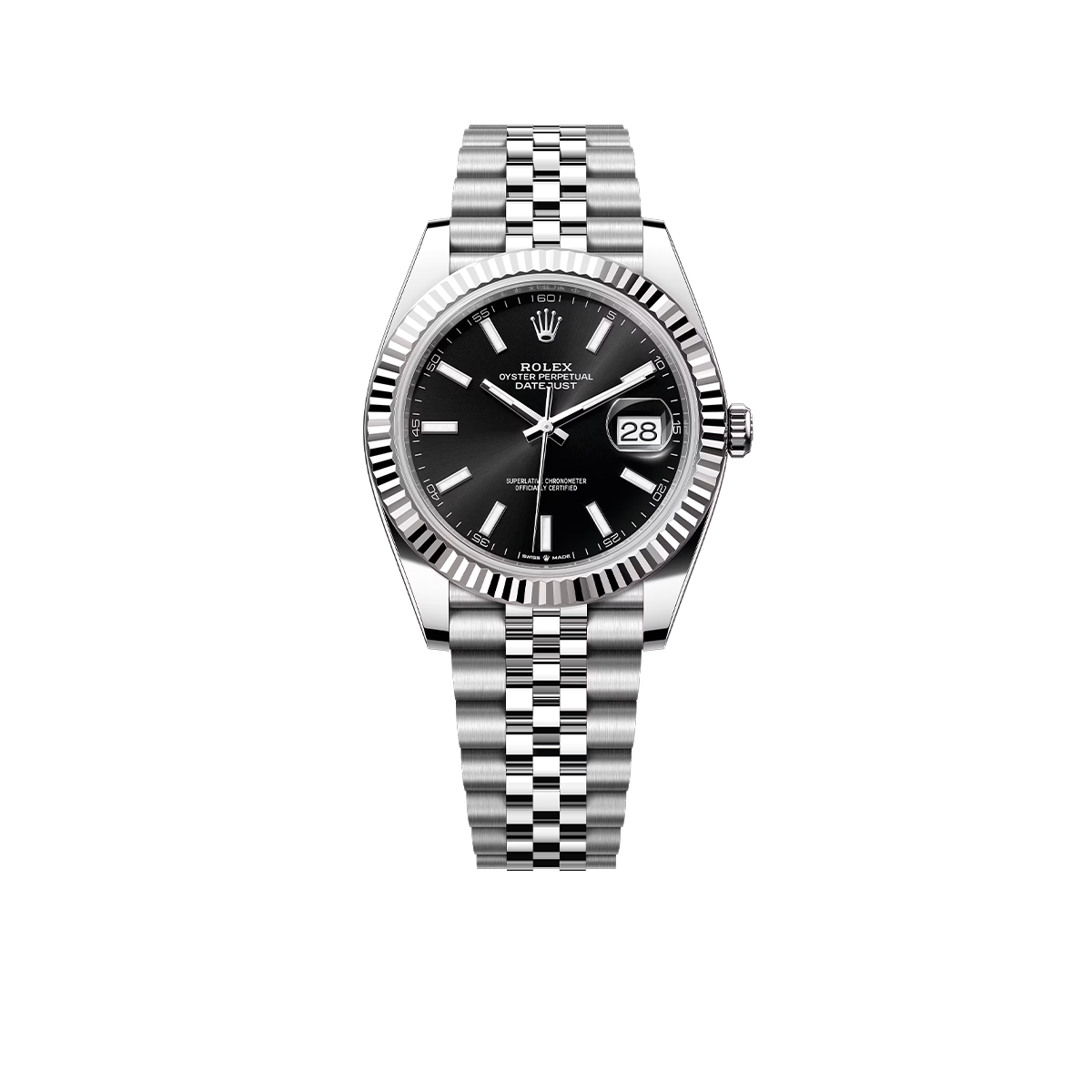 Datejust 41mm Steel White Gold Black Dial Mens Watch m126334-0018