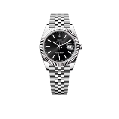 Datejust 41mm Steel White Gold Black Dial Mens Watch m126334-0018