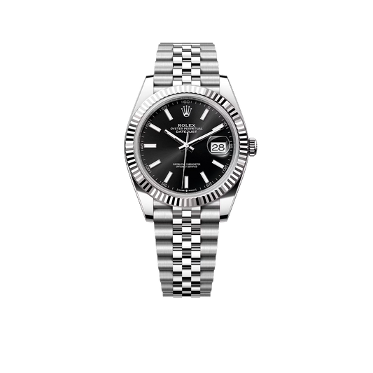 Datejust 41mm Steel White Gold Black Dial Mens Watch m126334-0018