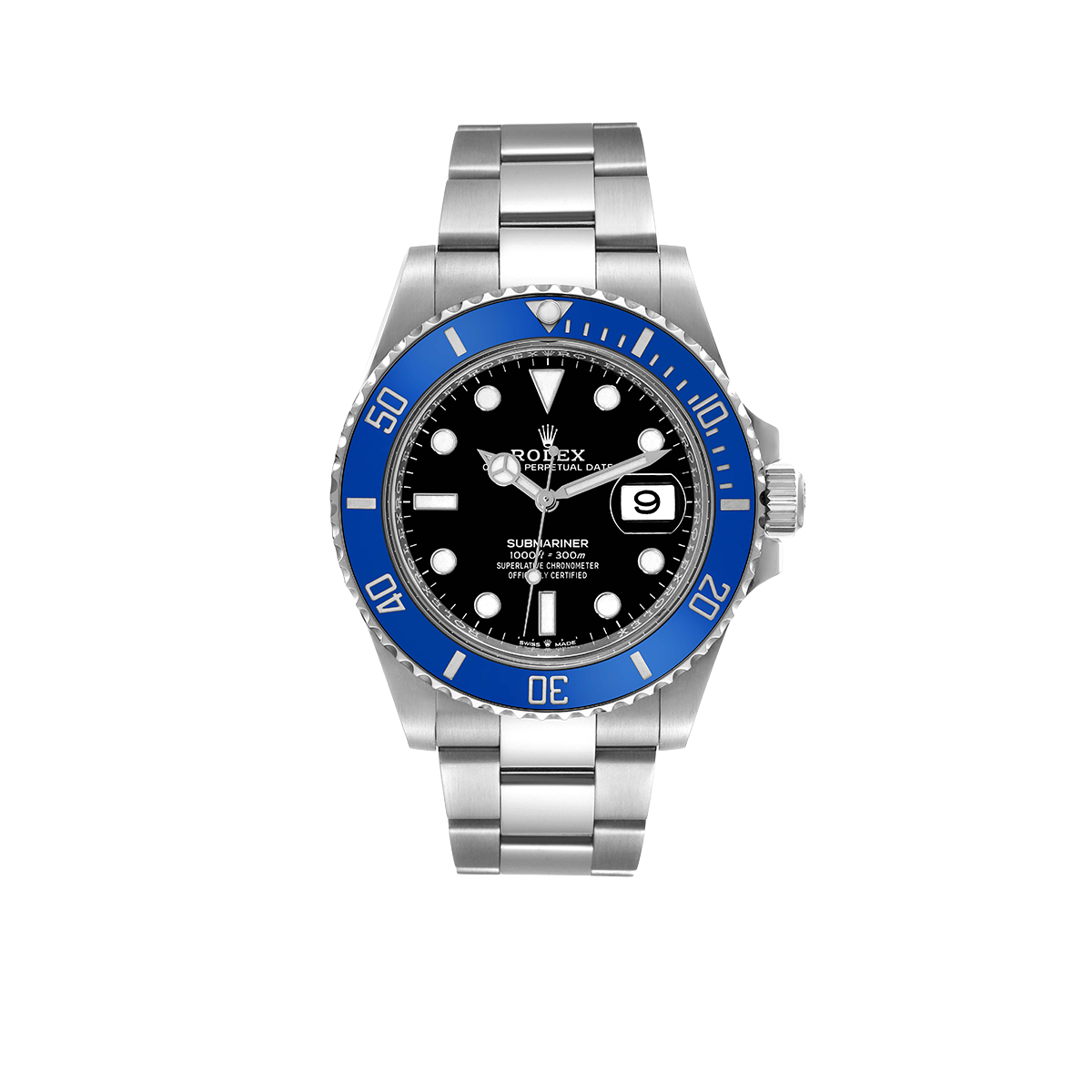 Submariner 41mm Cookie Monster Blue Ceramic Bezel White Gold Mens Watch 126619