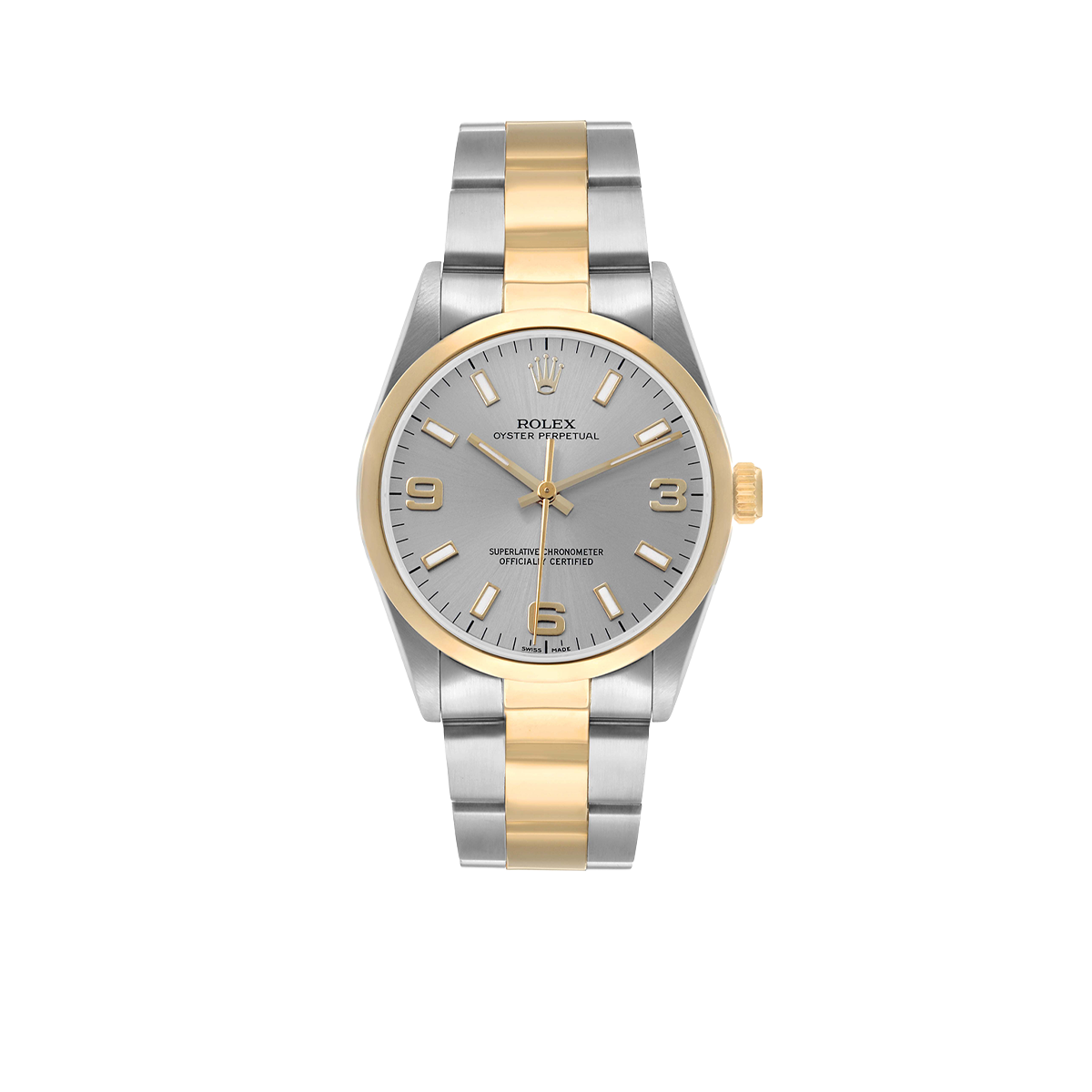 Oyster Perpetual 34mm Steel Yellow Gold Slate Dial Mens Watch 14203