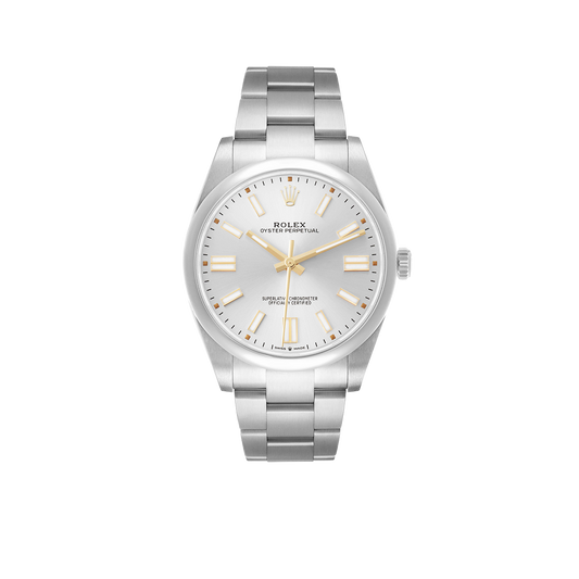 Oyster Perpetual 41mm Steel Silver Dial Mens Watch 124300
